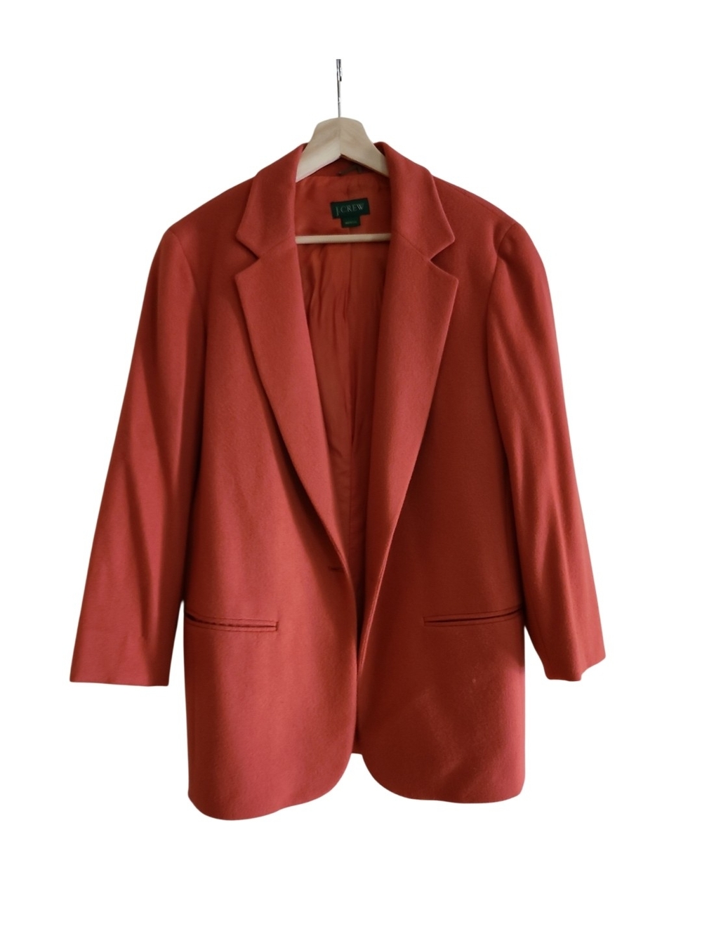 Vintage J. Crew Cashmere Wool Blend Blazer Jacket Burnt Orange